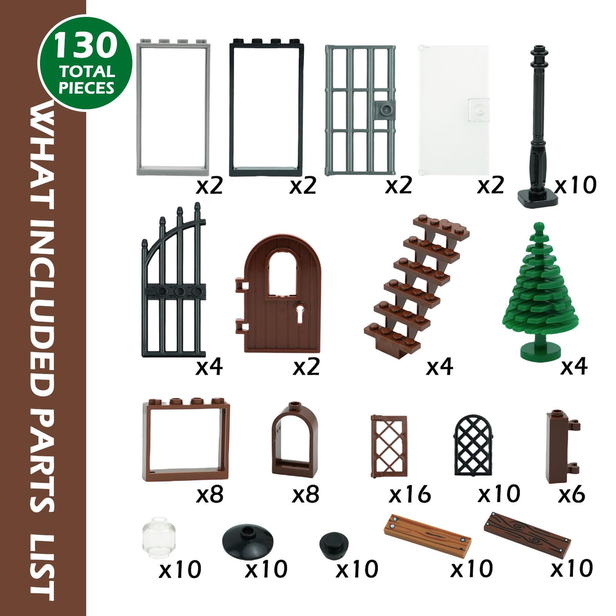 BroTex lamps ladders gates bricks set adds realistic street scenery for kids