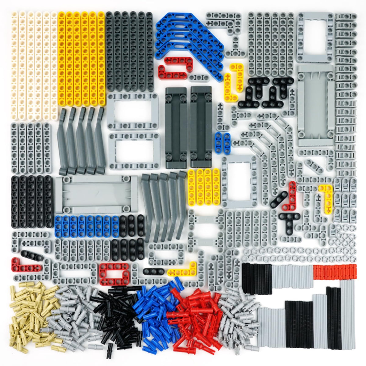 BroTex technical parts bulk pack with compatible beams and pins for versatile builds.