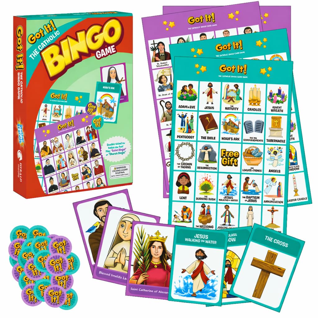 Brother Francis Got It! Saints bingo cards front view for classroom learning
