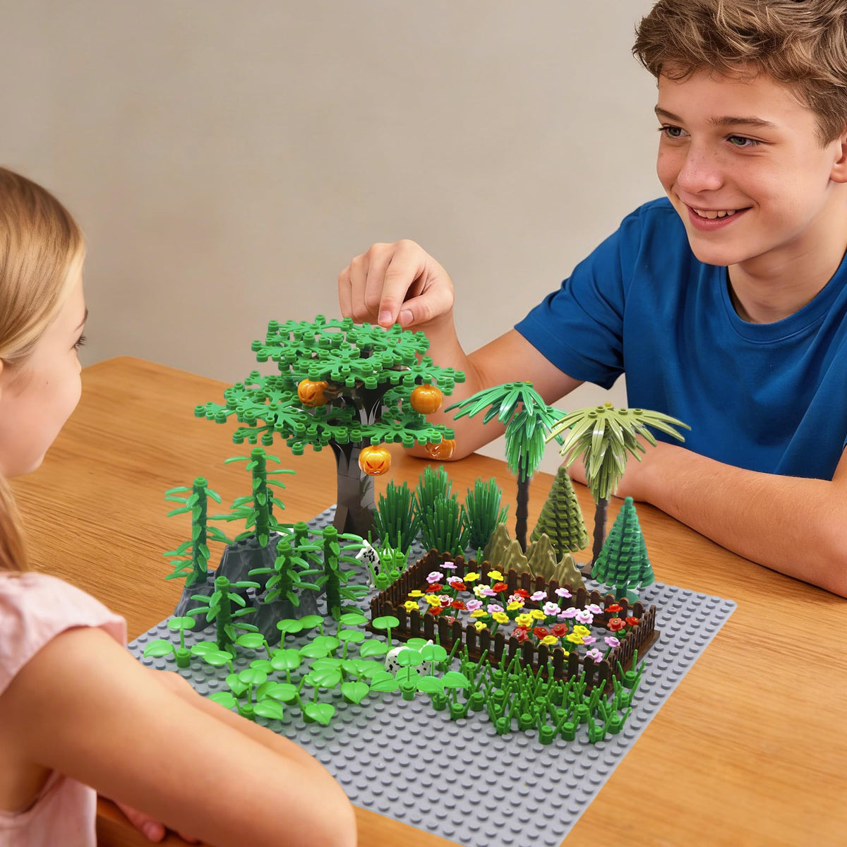 BroTex botanical bricks with flowers and leaves ideal for garden scenes