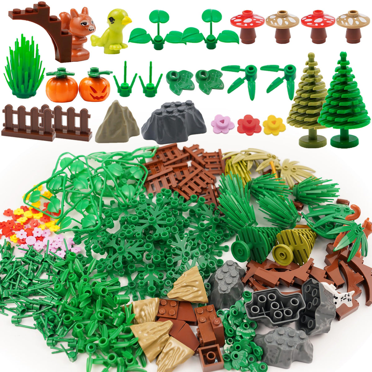 BroTex Plants Accessories Jungle Bricks show lush trees and wildlife for imaginative play