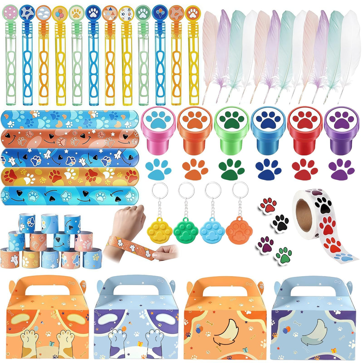 Brownknot 573-pcs dog paw print party favors set for birthday celebrations