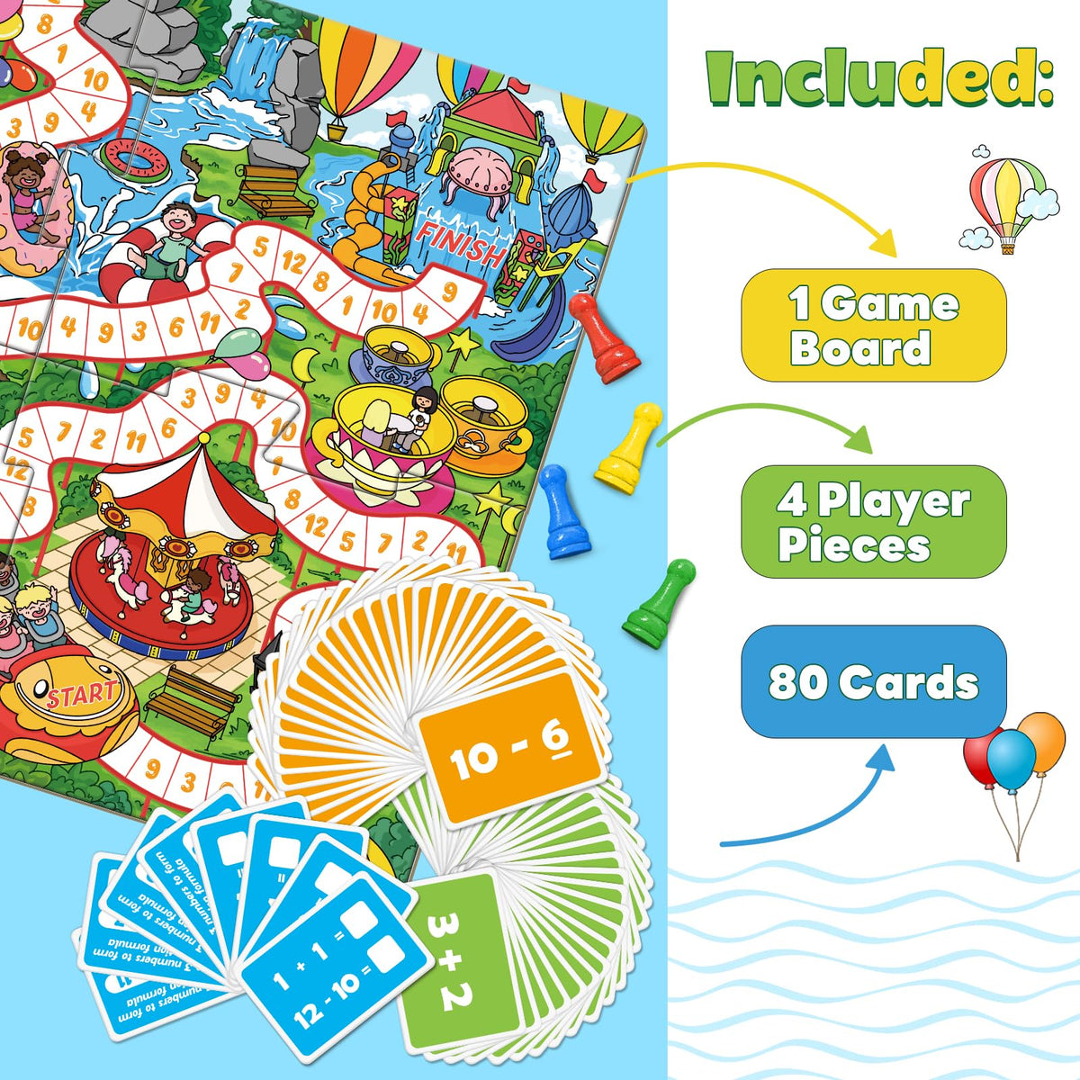 Broytain 80 math cards support addition and subtraction practice.