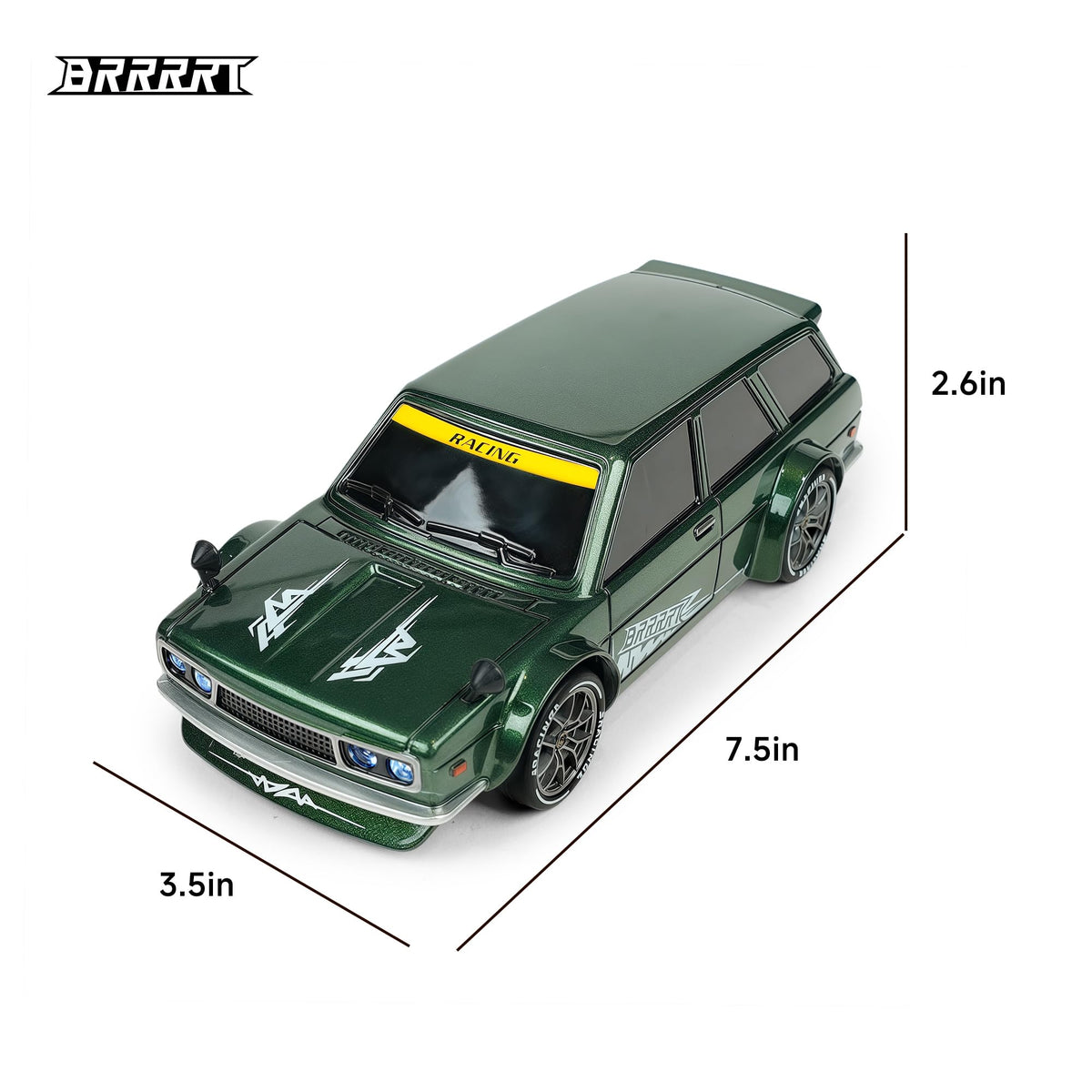 BRRRRT 1:24 RC 4WD drivetrain delivers stable traction for smooth drifting.