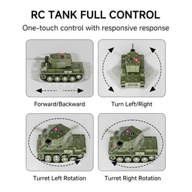 BRRRRT 1/64 RC Battle Tank – infrared shooting mode in action.