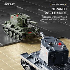 BRRRRT 1/64 RC Battle Tank – rugged chassis handles indoor terrain.