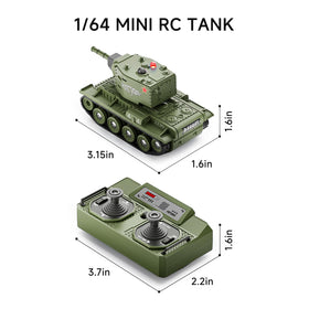 BRRRRT 1/64 RC Battle Tank – side view shows turret rotation for dynamic battles.