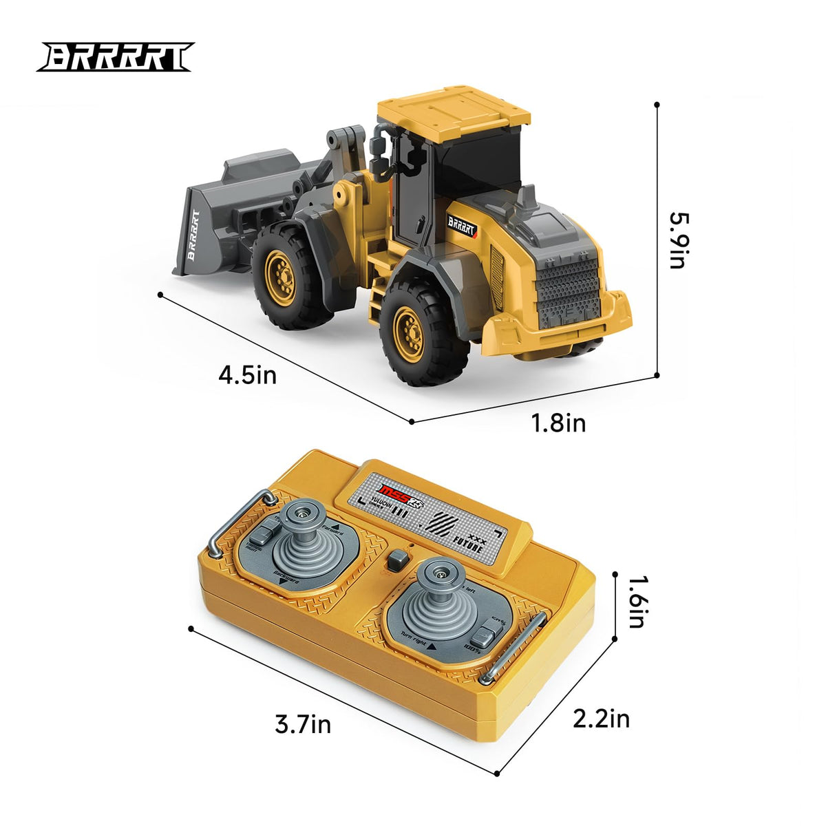 BRRRRT bulldozer push-lift bucket enables realistic small-scale construction actions.