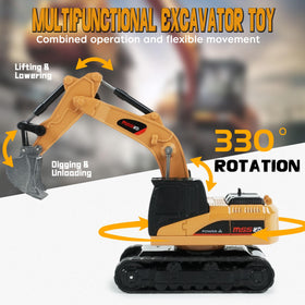 BRRRRT RC excavator with 8-channel controls for precise actions