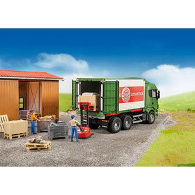 Bruder 02415 container trucks and forklift crates enhancing logistics role play