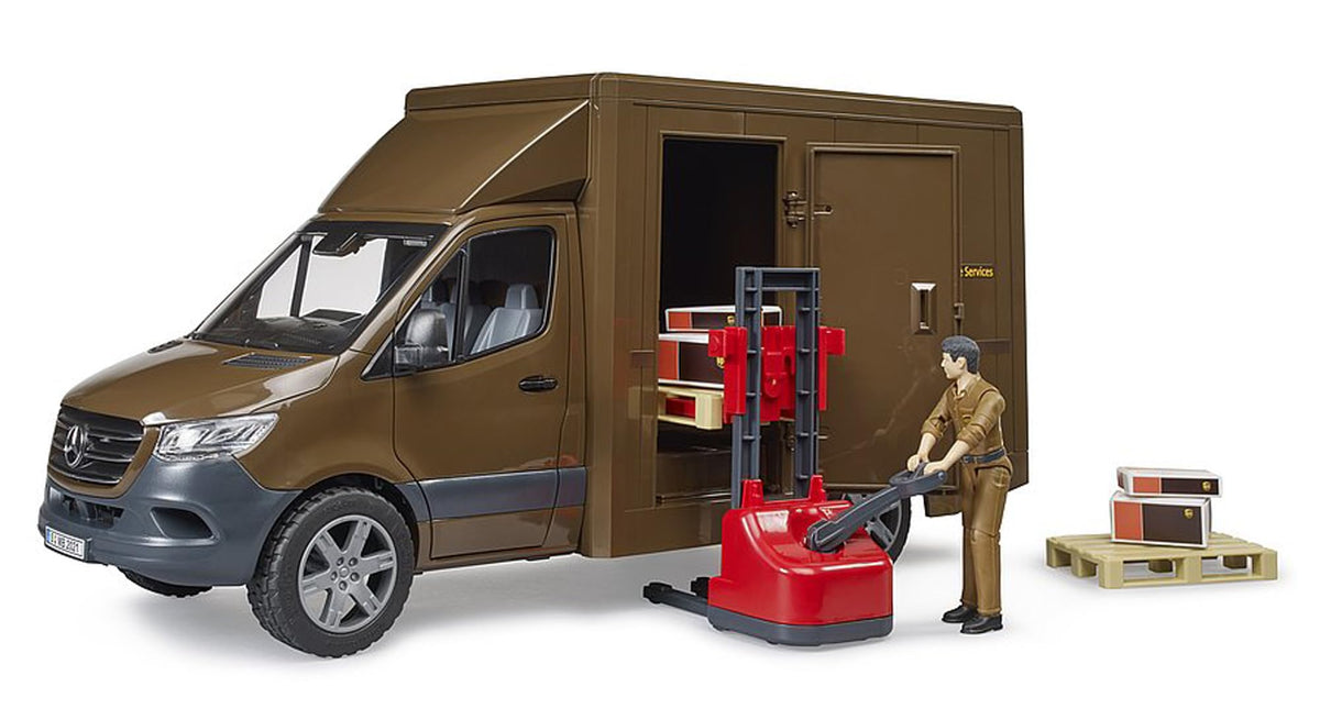 Bruder 02678 MB Sprinter UPS side door opens for easy cargo access
