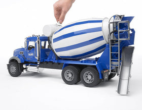Bruder Mack Granite rotating mixing barrel for interactive pouring play