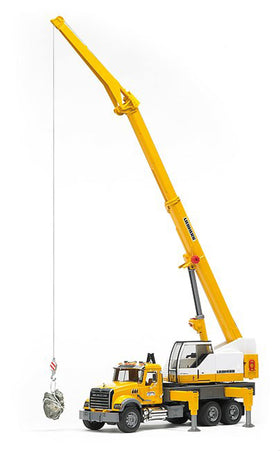 Bruder Mack Granite Liebherr crane truck swing-out mirrors add realism