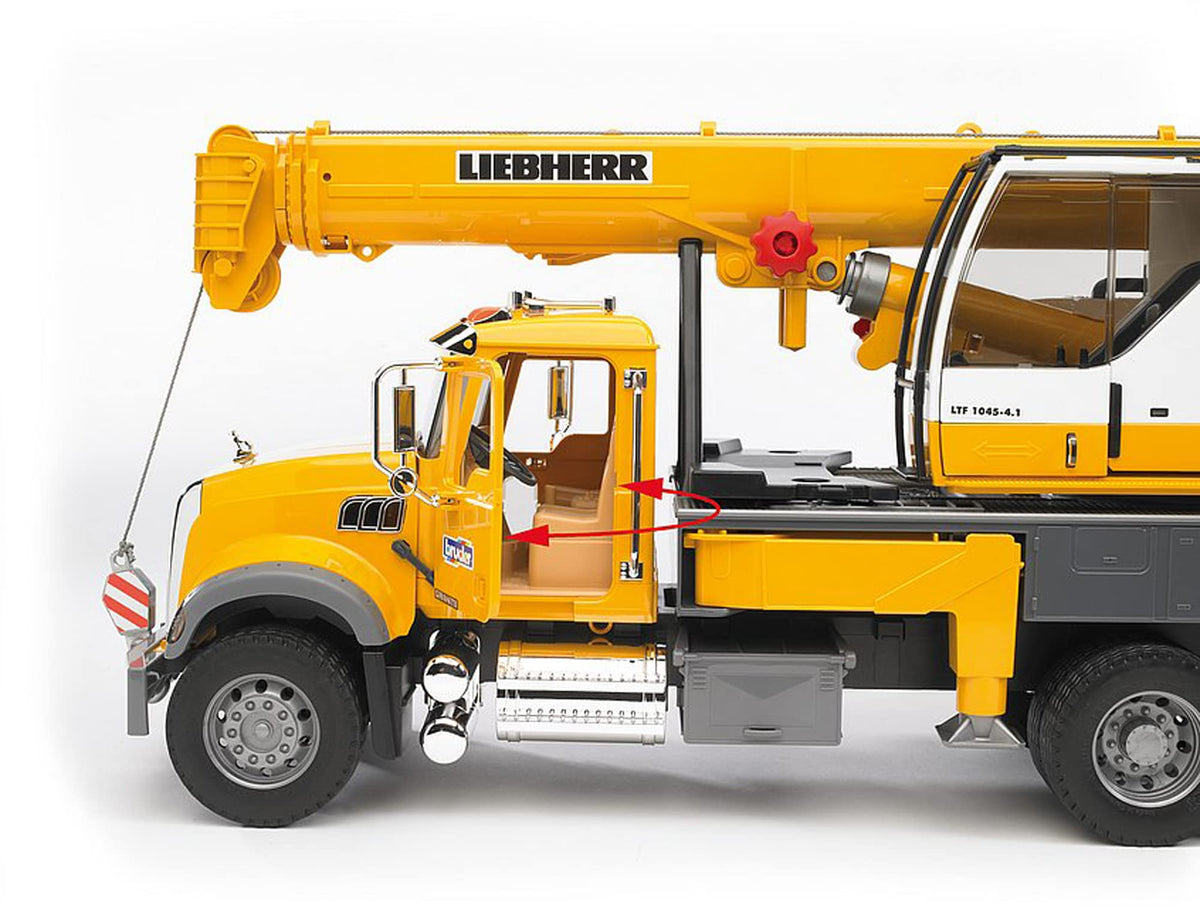 Bruder Mack Granite Liebherr crane truck telescopic jib for adjustable reach