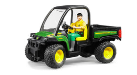 Bruder John Deere Gator XUV 855D cabin view shows transparent, durable windows and driver figure