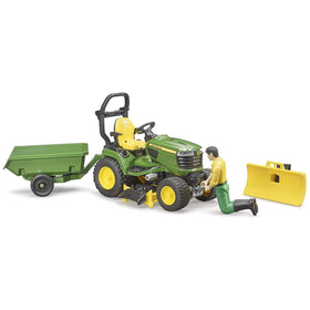 Bruder bworld John Deere lawn tractor tipping trailer for transporting tools