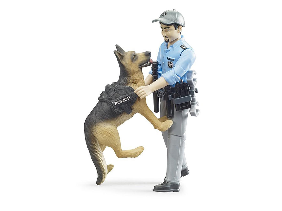 Bruder bworld officer waist belt with torch, radio, and truncheon for realistic action.