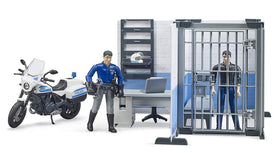 BRUDER bworld police station cell area with bed platform for secure holding