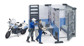 BRUDER bworld police station office area with desk and notebook for mission planning