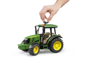 Bruder John Deere 5115M tractor cab detail, spacious interior for figures.