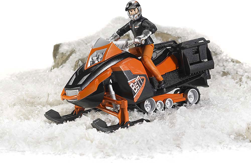 Bruder snowmobile full-suspension chassis demonstrates stable ride on uneven surfaces