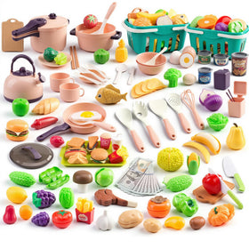 Bruvoalon 200pcs mini play kitchen pots and pans for creative pretend cooking.