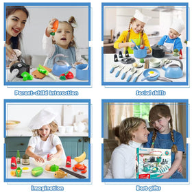 Bruvoalon 67-piece deluxe kitchen set makes a great gift for kids.