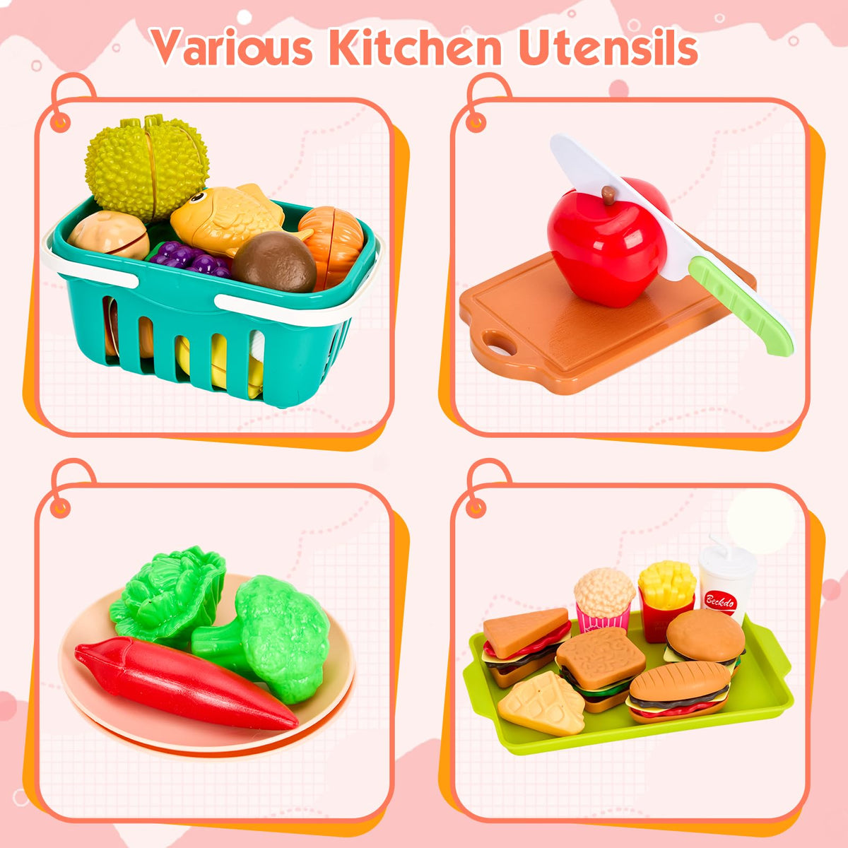 Bruvoalon durable washable play kitchen pieces withstand busy toddler sessions.