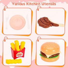 Bruvoalon pink and yellow kid-friendly set adds bright pretend play appeal.
