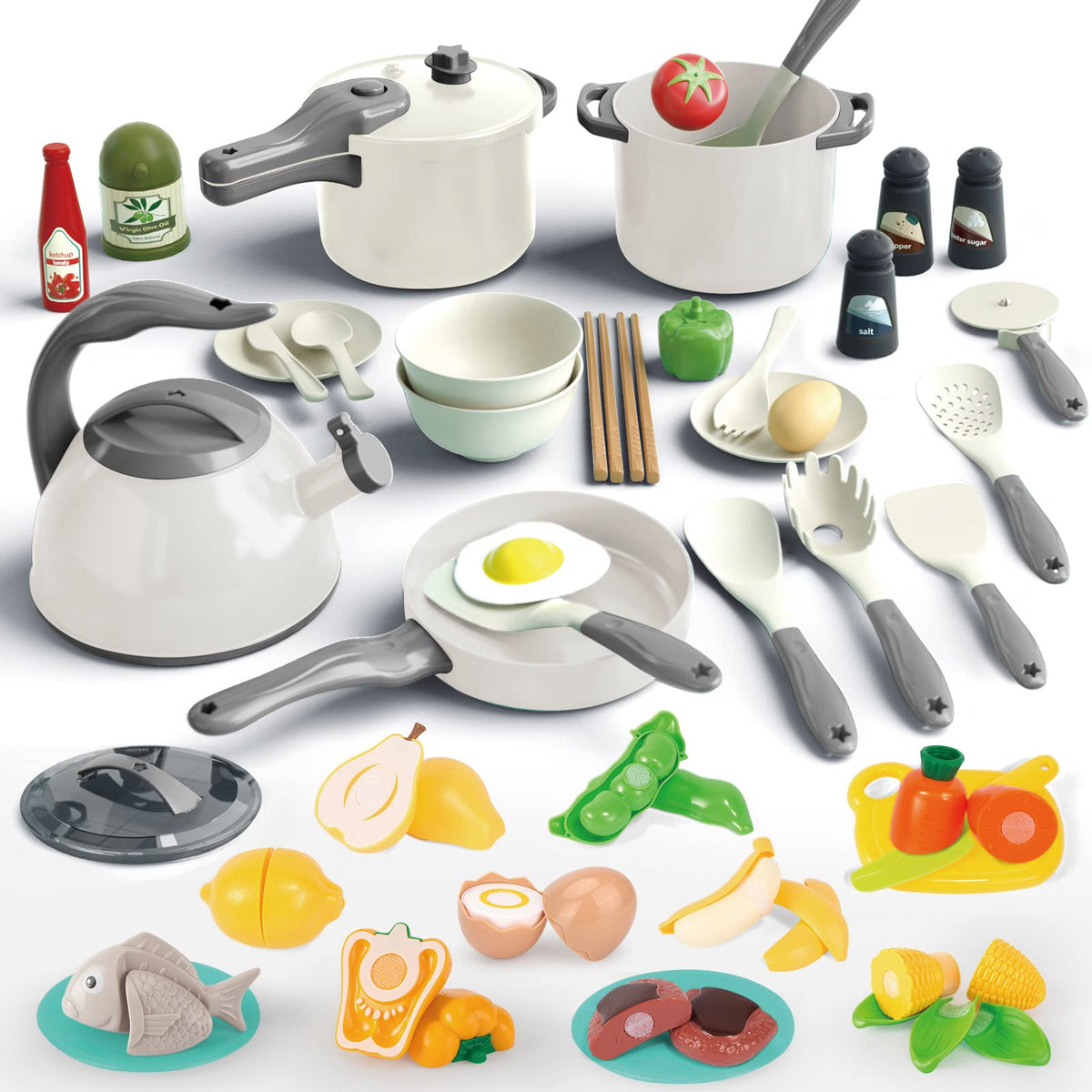 Bruvoalon teal pressure cooker for imaginative pretend cooking play.