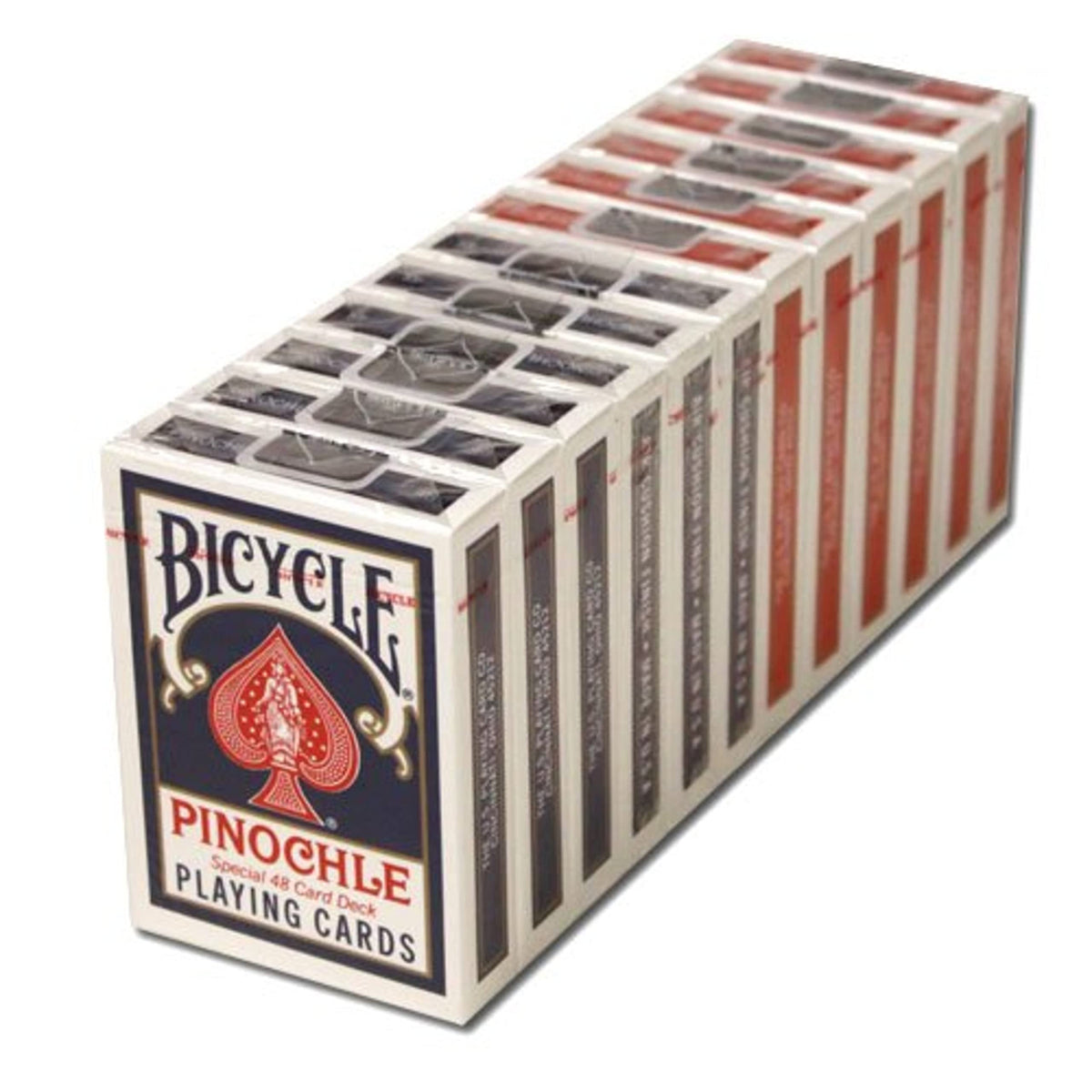 Brybelly 12-decks Bicycle Pinochle set in blue and red for versatile game nights.