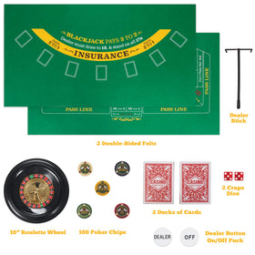 Brybelly cards, dice, dealer button included for immediate casino gameplay.