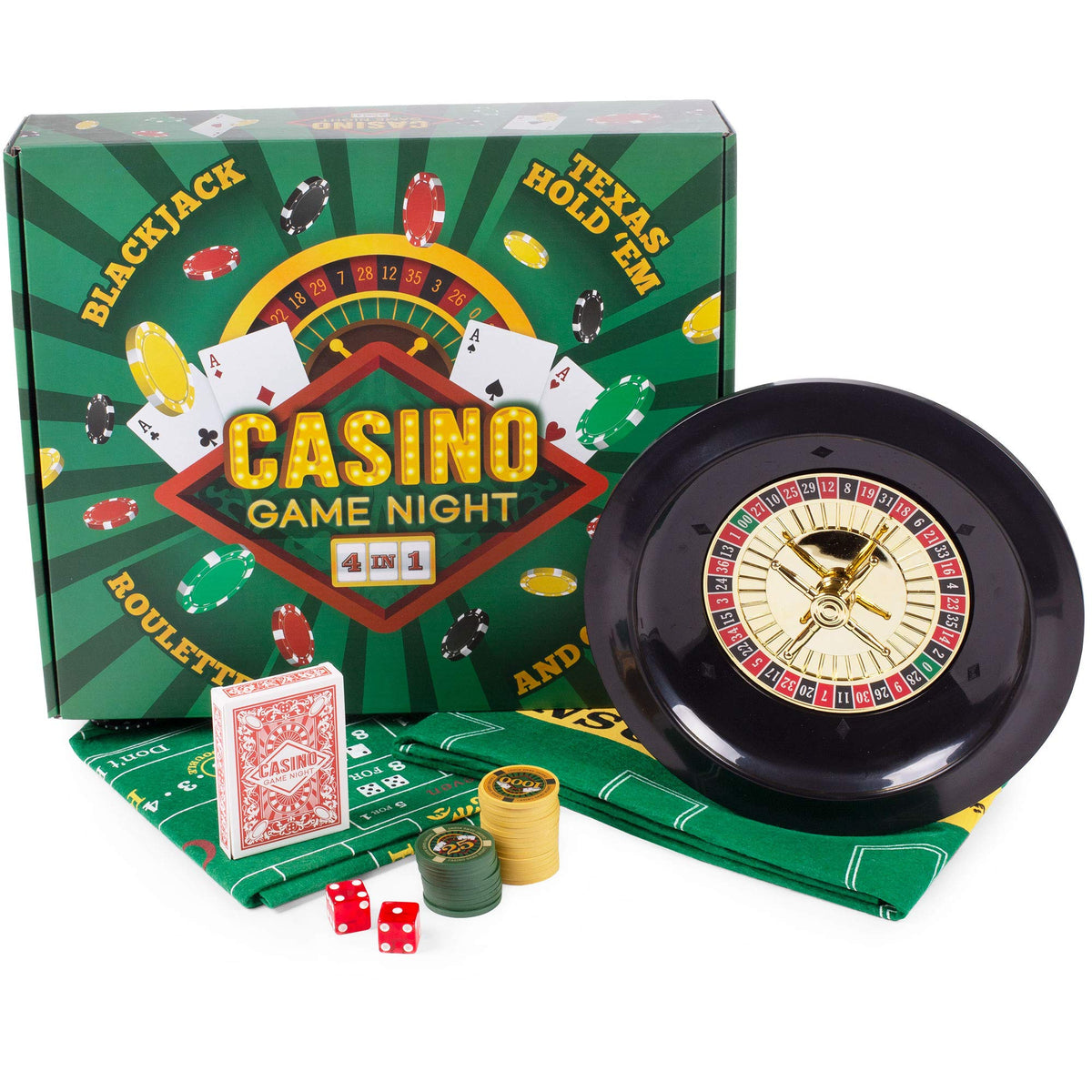 Brybelly Casino Night game night set ideal for family gatherings and parties.