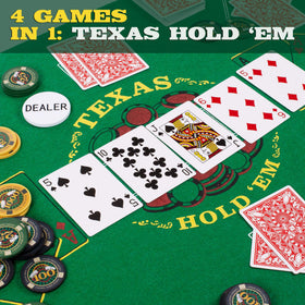 Brybelly double-sided felt mats provide versatile layouts for four games.