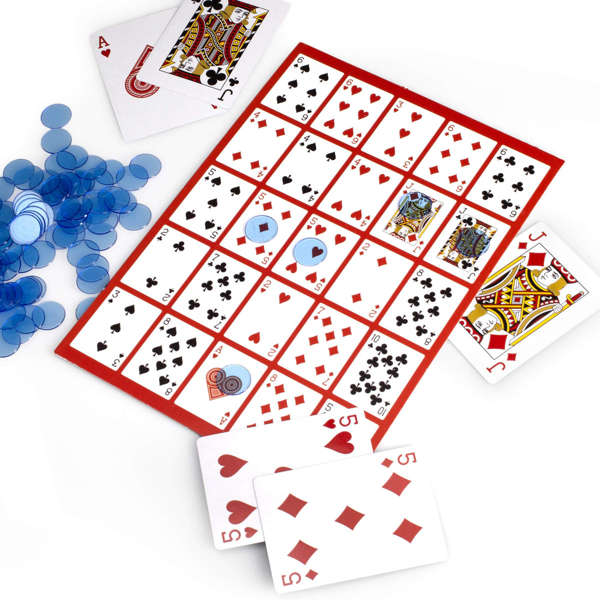Brybelly Poker Keno Set boards arranged for family game night
