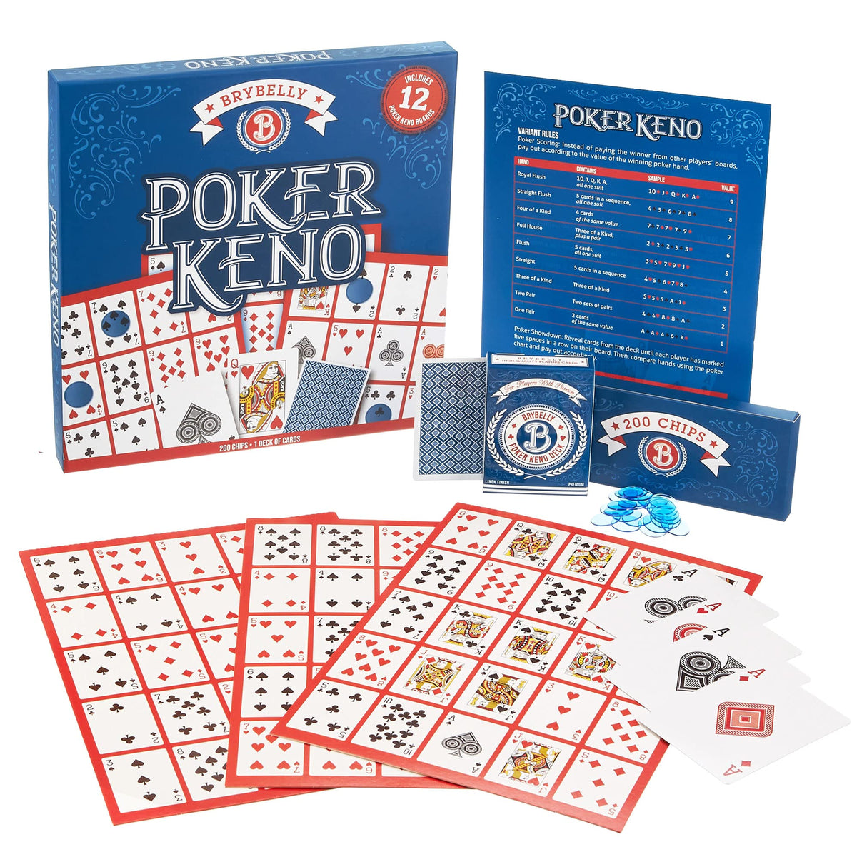 Brybelly Poker Keno Set deck with components for quick setup