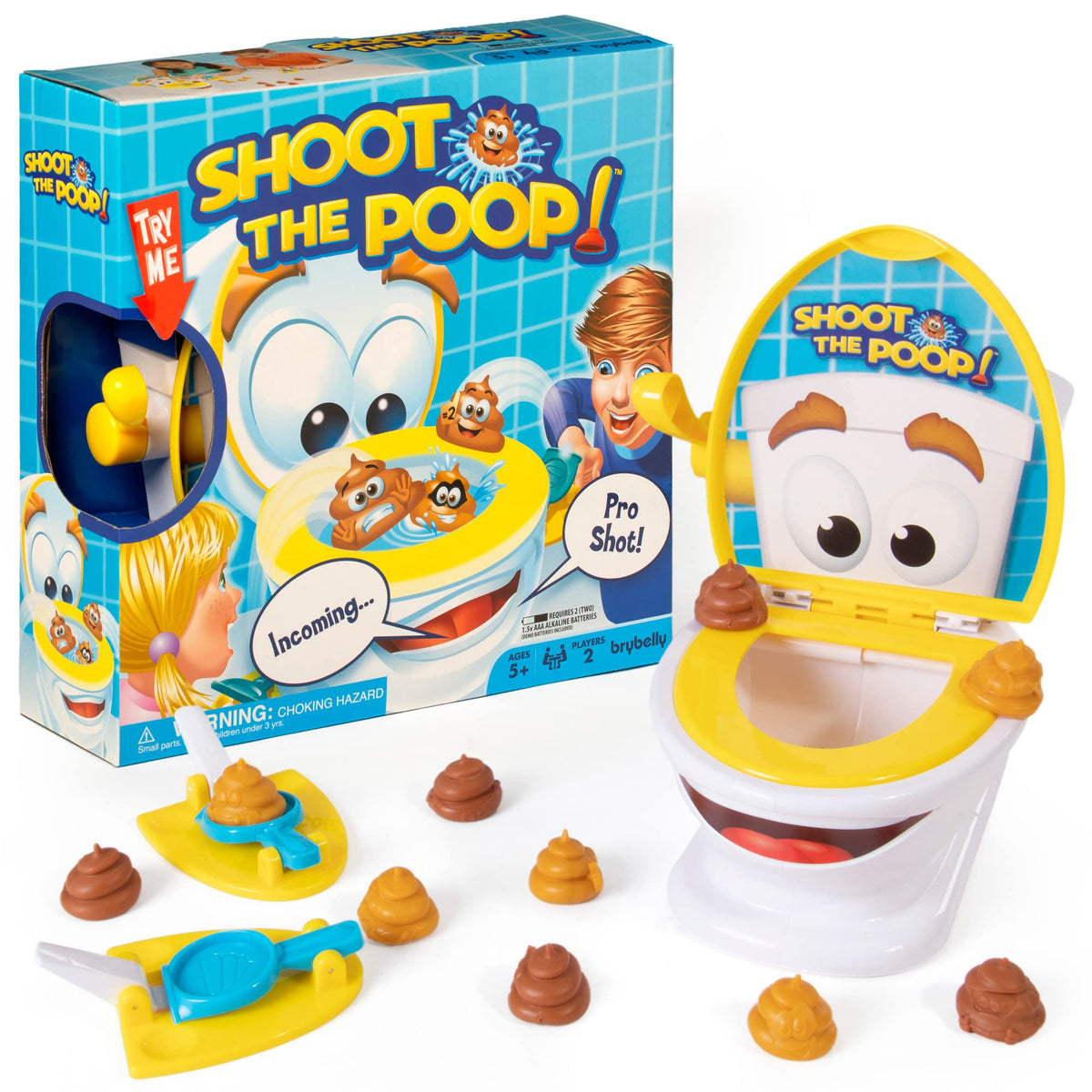 Brybelly Shoot the Poop toilet tank with 12+ silly sounds for family fun