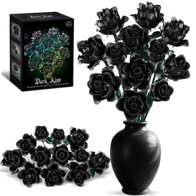 BseSparklion black roses bouquet 585-pcs for gothic home decor.