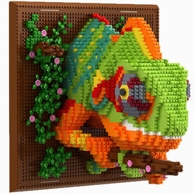 BseSparklion chameleon 3D wall art with 2,688 micro blocks for stunning decor