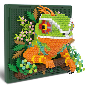 BseSparklion chameleon 3D wall art blocks create a nature-inspired focal point in a room.