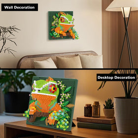 BseSparklion chameleon table display adds artful charm to desks.