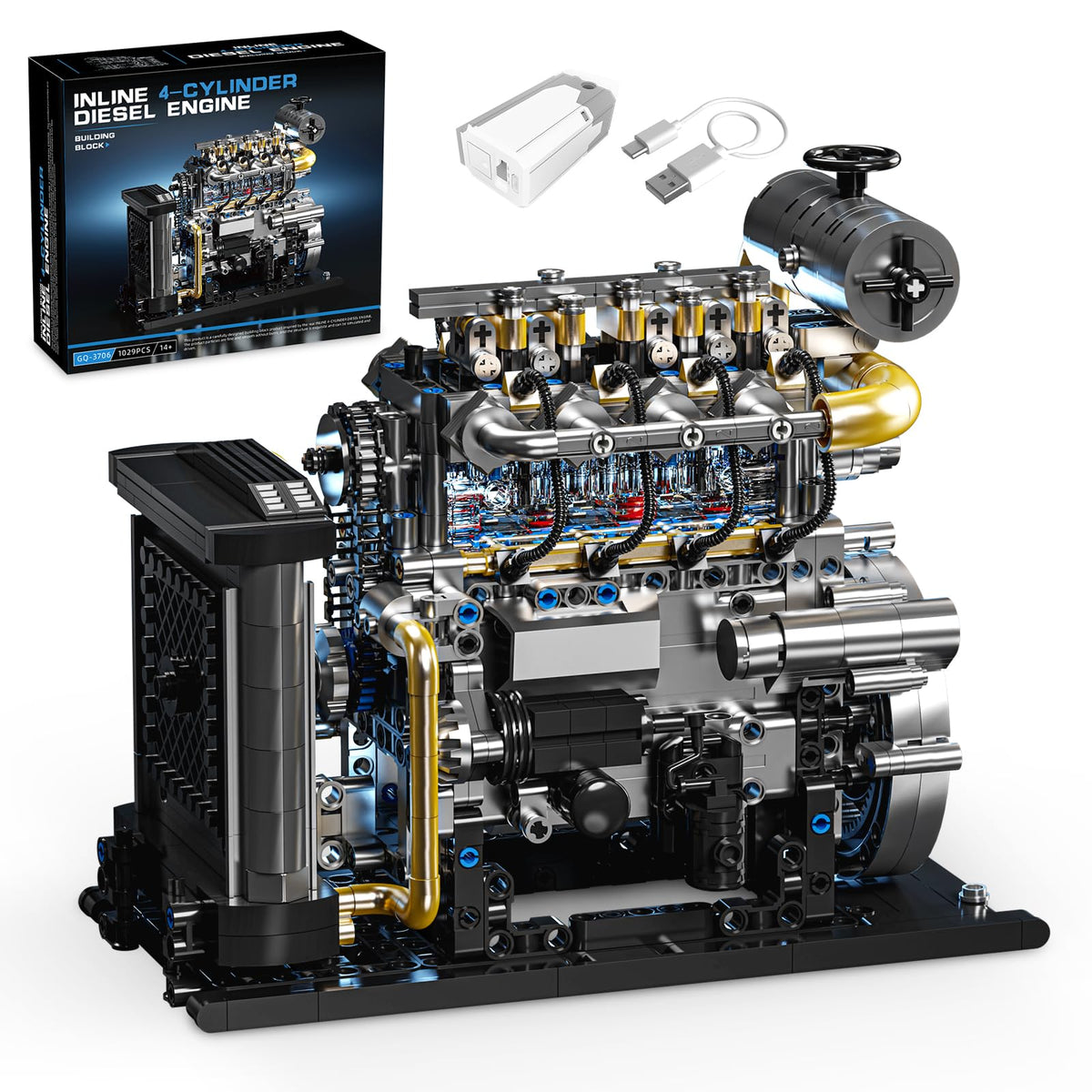 BseSparklion diesel engine model inline 4-cylinder for learning and display.
