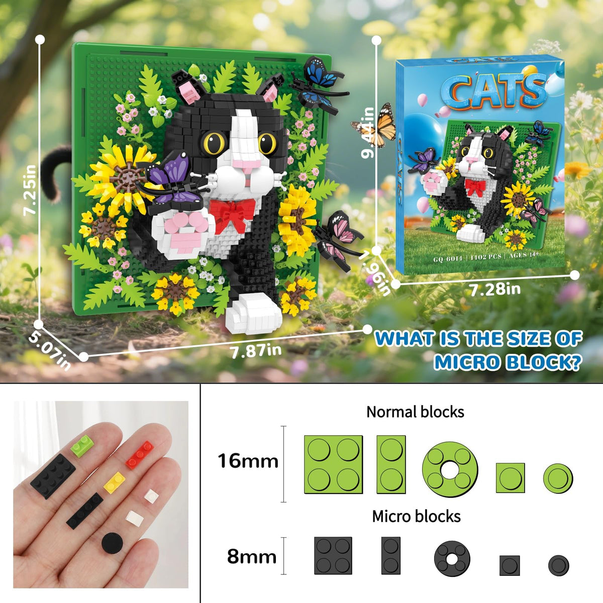 BseSparklion Flowers Tuxedo Cat table top display adds a playful focal point.