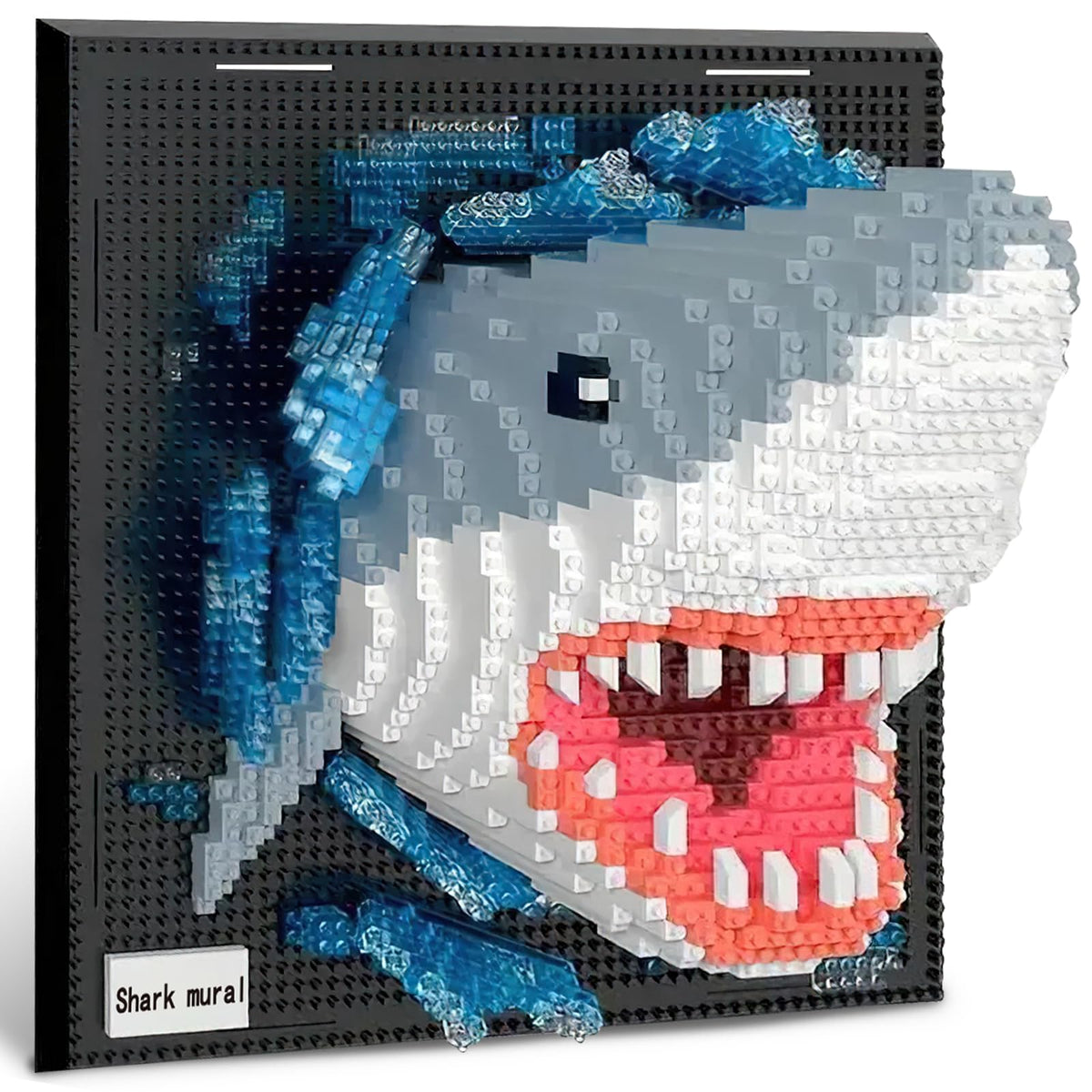 BseSparklion Shark 3D wall art in ocean hues for stylish home decor.