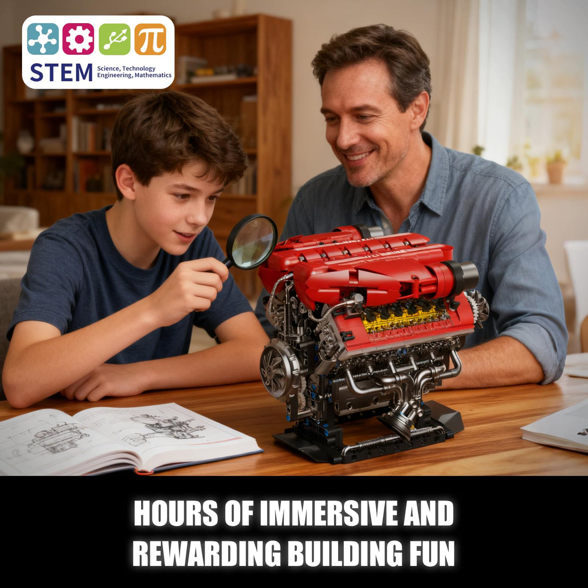 BseSparklion V12 engine rechargeable motor powers battery-free demonstration