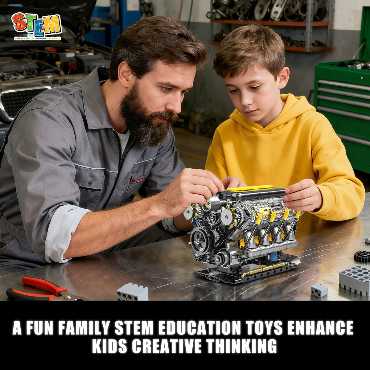 BseSparklion V8 kit displaying comprehensive 905-piece construction