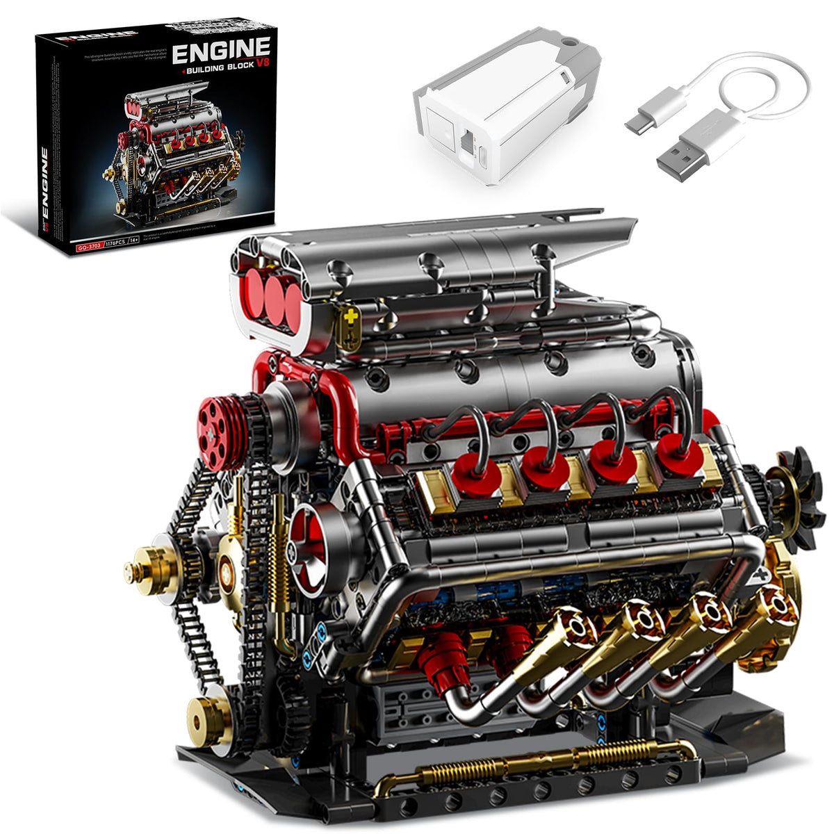 BseSparklion V8 engine model exterior close-up for display and learning