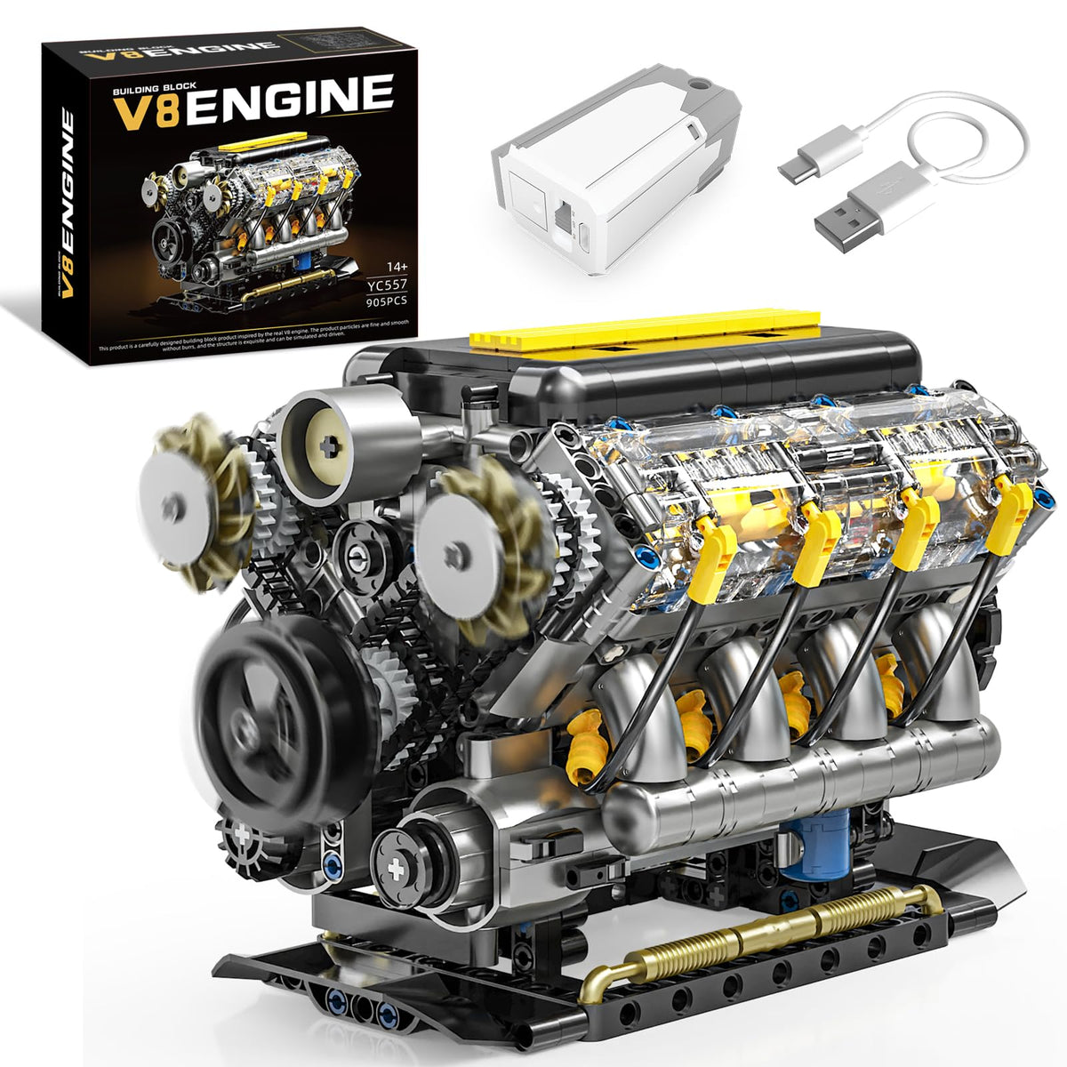 BseSparklion V8 engine with moving pistons for hands-on engine learning
