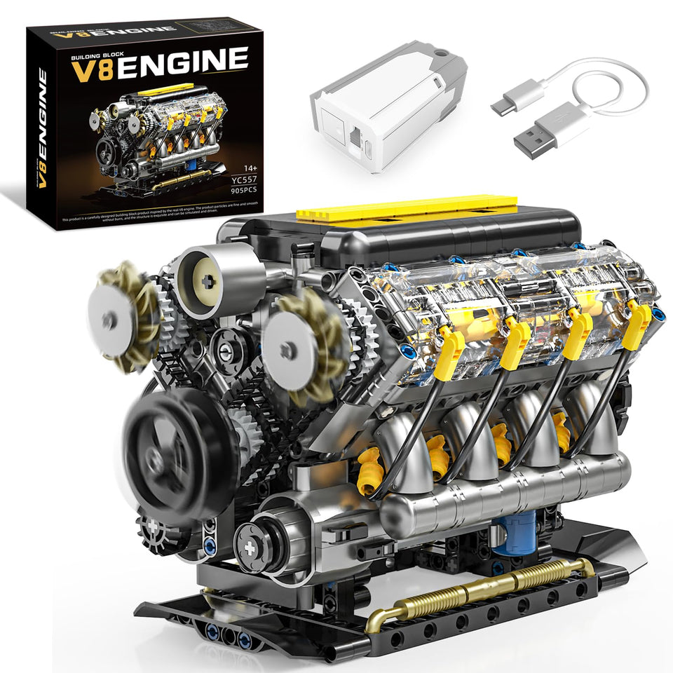 BseSparklion V8 engine with moving pistons for hands-on engine learning