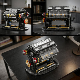 BseSparklion V8 engine model transparent covers reveal inner mechanism